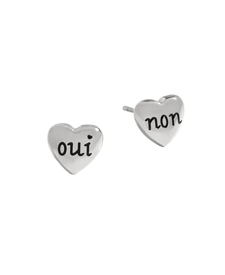 Oui Non Heart Stud Earrings