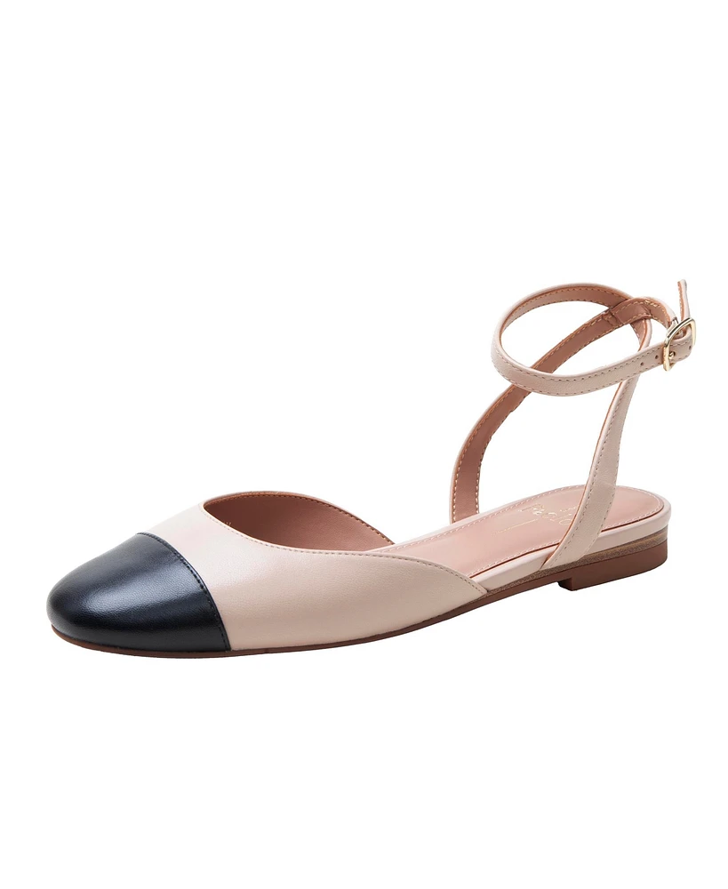 Delaney | Captoe Ankle Strap Ballet Flat