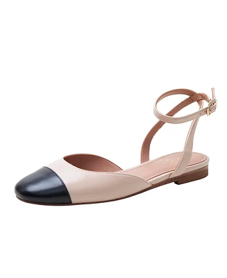 Delaney | Captoe Ankle Strap Ballet Flat