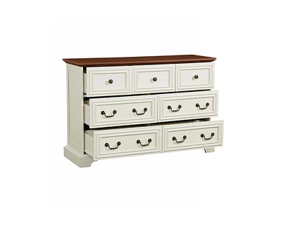 Farmhouse 7 Drawers Dresser Bathroom Cabinet for Rustic Chest of with Natural Texture Vintage Design Storage Organizer
