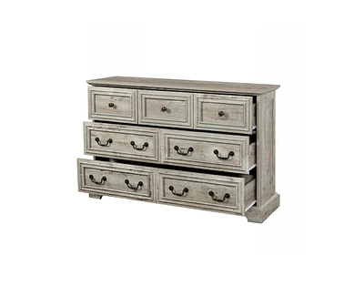 Farmhouse 7 Drawers Dresser Bathroom Cabinet for Rustic Chest of with Natural Texture Vintage Design Storage Organizer