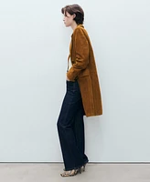 Mango Women's Lapelled Suede Coat