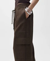 Mango Women's Linen Cargo Pants
