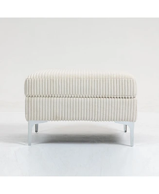 Modular Sectional Sofa Square Ottoman Module,Storage Ottoman Footrest,Beige