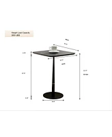 Mdf with metal feet, square shape, located in living space and lounge area, black