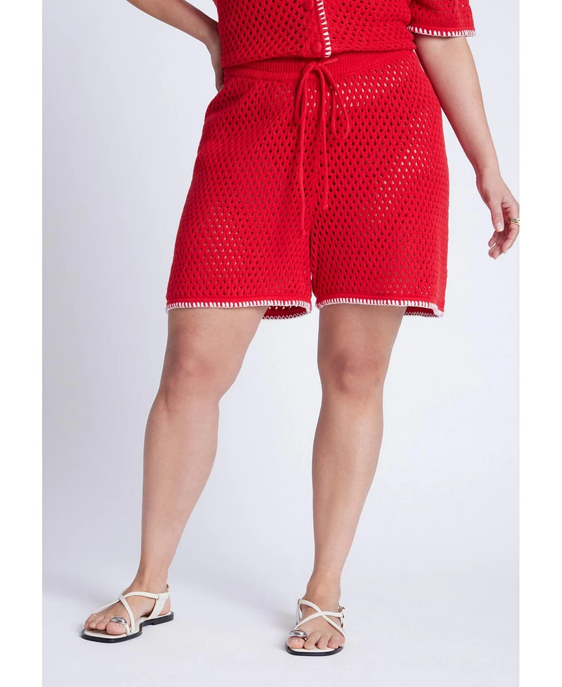 Eloquii Plus Crochet Knitted Short
