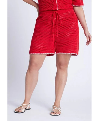 Eloquii Plus Crochet Knitted Short