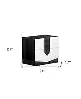 Wooden Two-Drawer Nightstand with Elegant Storage