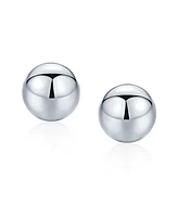 Bling Jewelry Minimalist Plain Simple Round Bead Ball Tragus Cartilage Stud Earrings Shiny Polish .925 Sterling Silver