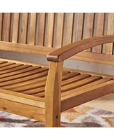 Streamdale Furniture Acacia Wood Rocking Love Seat Timeless Family Comfort for Generations