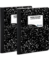 Enday Marble Composition Notebook Wide Ruled Black and White Composition Books 100 Sheets ( Pack
