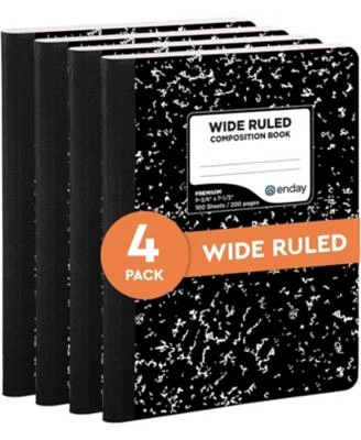 Enday Marble Composition Notebook Wide Ruled Black White Composition Books 100 Sheets 4 Pack