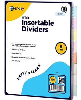 Binder Dividers with Tabs, 8 for 3 Ring Standard Index Folder Dividers