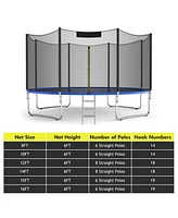 Trampoline Replacement Protection Enclosure Net with Zipper