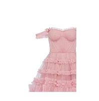 Milla Women's Flirty ruffled tulle mini dress misty rose