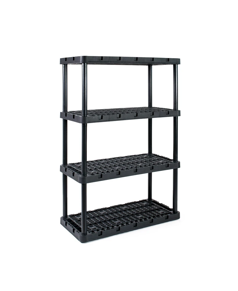 Gracious Living 4 Shelf Knect-a-Shelf Ventilated Heavy Duty Storage Unit, Black