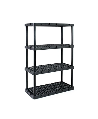 Gracious Living 4 Shelf Knect-a-Shelf Ventilated Heavy Duty Storage Unit, Black