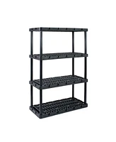 Gracious Living 4 Shelf Knect-a-Shelf Ventilated Heavy Duty Storage Unit, Black