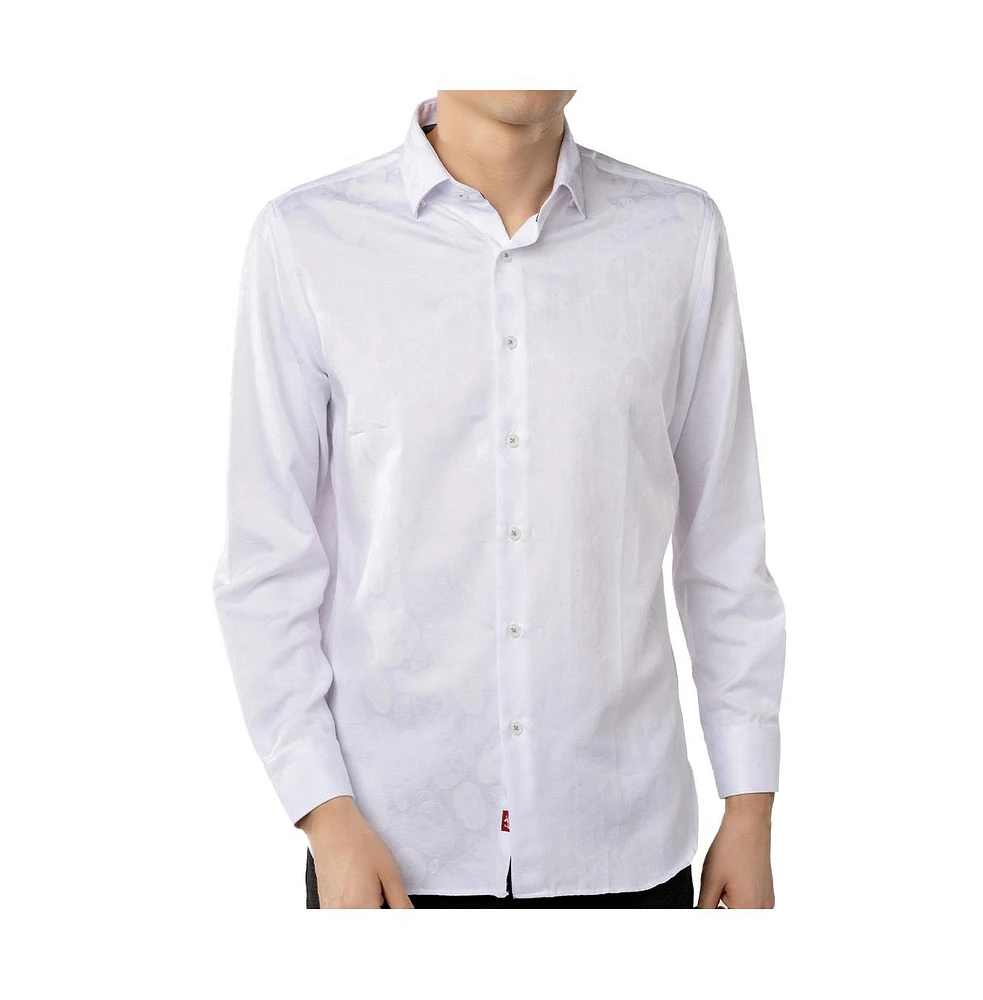 Luchiano Visconti Men's White on Skulls shirt