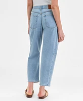 Lucky Brand Women's Distressed High Rise Barrel-Leg Jeans