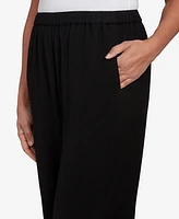 Alfred Dunner Petite Santa Barbara Button Cuffed All Around Elastic Ankle Pants