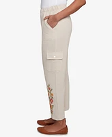 Alfred Dunner Petite Copper Canyon Floral Embroidered Ankle Pants