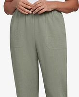 Alfred Dunner Petite Copper Canyon Patch Pocket Medium Length Elastic Waistband Pants