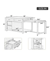 Extendable Kitchen Island Cart w/ Power Outlets
