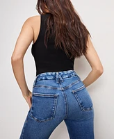 Good American Women's Soft Tech Legs Cropped Jeans