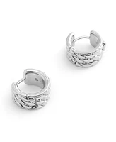 Coach Signature Quilted Heart Huggie Earrings