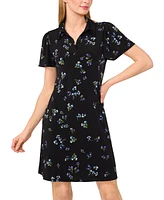 CeCe Women's Short-Sleeve Floral-Print Polo Dress