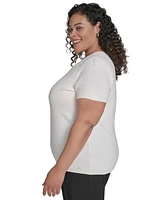 Calvin Klein Plus Textured Short-Sleeve Sweater