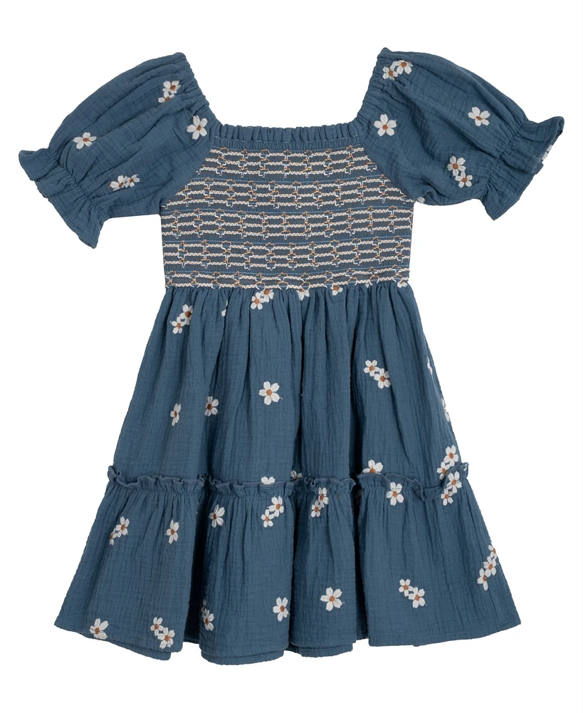 Sparkle & Shine Toddler and Little Girls Daisy Embroidered Dress