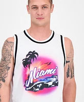 Hugo by Boss Men's Miami Drapes Slim Fit Textured Graphic Tank