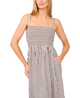 CeCe Women's Smocked Tie Strap Maxi Dress
