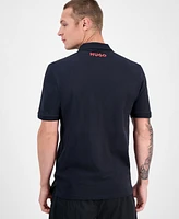Hugo Boss Men's Core Fanwear Relaxed Fit Short Sleeve Sponsor Logos Polo Shirt