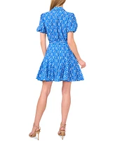 CeCe Women's Flowy Tie Waist Shirt Dress