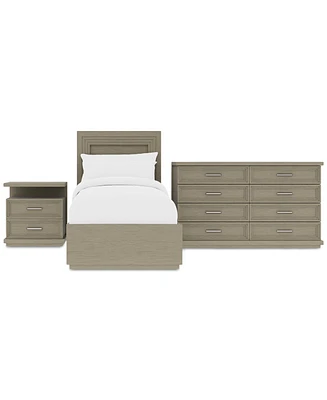 Cascade 3-Pc. Bedroom Set (Twin Bed, Dresser & Nightstand)