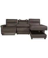 Thandler Zero Gravity Leather Sectional Collection Created For Macys