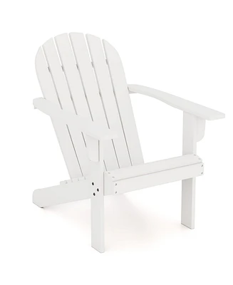 Acacia Wood Lounge Patio Adirondack Chair with Inclined Seat