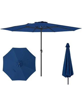 12 Feet Patio Umbrella with Crank Handle and 8 Sturdy Ribs