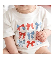 Sweet Wink Baby Girls Patriotic Cutie Short Sleeve Romper