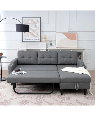 Spacious and Comfortable Modern Sofa with Built-In Storage and Adjustable Leg Rest