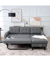 Spacious and Comfortable Modern Sofa with Built-In Storage and Adjustable Leg Rest
