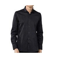 Luchiano Visconti Men's Black Jacquard shirt