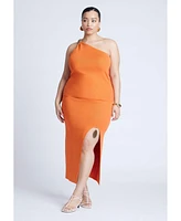 Eloquii Plus Knit Skirt With Slit And Hardware