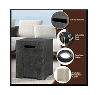 Propane Tank Cover Table Outdoor Gas Tank Storage Hideaway Cover