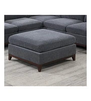 6-piece Chenille Modular Sectional with Ottoman