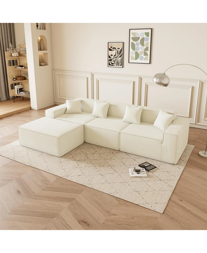 Modern L-Shaped Sectional Sofa with Reversible Chaise