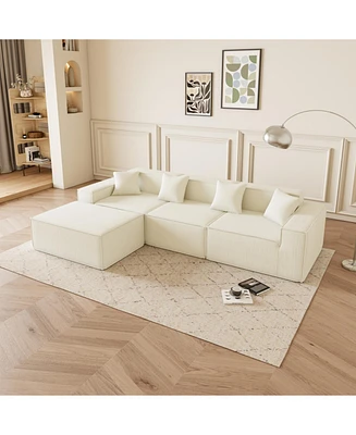 Modern L-Shaped Sectional Sofa with Reversible Chaise